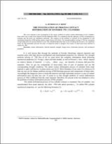 The investigation of process contact deformation of sintered pm cylinders