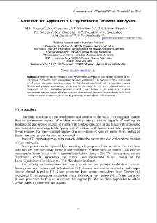Generation and Application of X−ray Pulses on a Terawatt Laser System