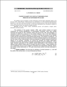 Particuliarity of contact deformation process of sintered pm gears