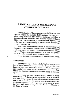 A short history of the Aemenian community of Venice