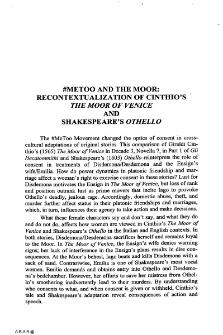 #Metoo and the moor: recontextualization of Cinthio's the moor of Venice and Shakespeare's Othello