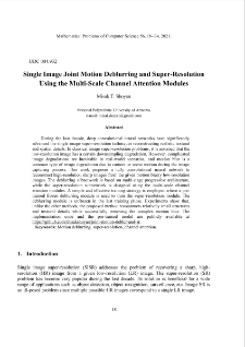 Single Image Joint Motion Deblurring and Super-Resolution Using the Multi-Scale Channel Attention Modules