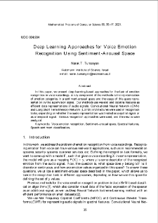 Deep Learning Approaches for Voice Emotion Recognition Using Sentiment-Arousal Space