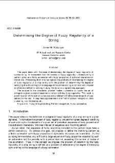 Determining the Degree of Fuzzy Regularity of a String