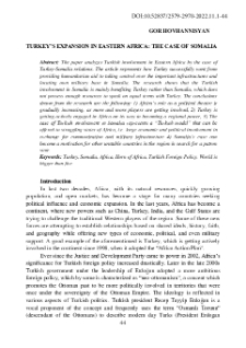 Turkey’s Expansion In Eastern Africa: The Case Of Somalia