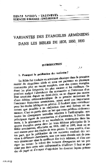 Variantes des Évangiles Arméniens dans les bibles de 1805, 1860, 1895