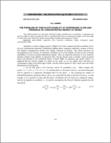 The problem of thin plate stability at supersonic flow and presence of concentrated weight at edges