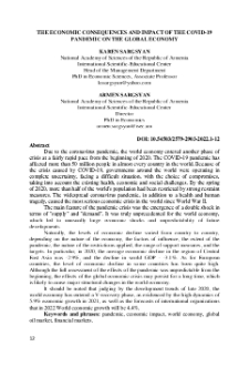 The Economic Consequences and Impact of the COVID-19 Pandemic on the Global Economy