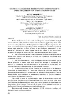 Minimum Standards for the Protection of Human Rights under the Jurisdiction of the European Court