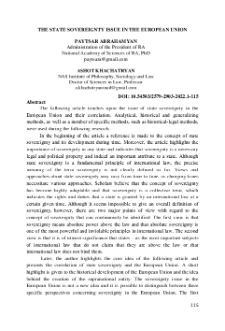The State Sovereignty Issue in the European Union