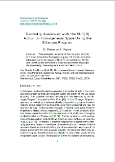 Geometry associated with the SL(3,R) action on homogeneous space using the Erlangen program