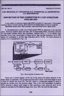 New method of RSD correction in 1.5 bit structure pipeline ADC