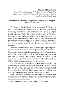 Saint Hripsime and her Companions according to Georgian Narrative Sources