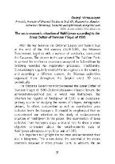 The socio-economic situation of Nakhijevan according to the Great Defter of Yerevan Vilayet of 1590