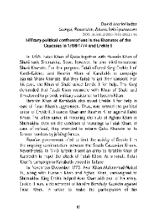 Military-political confrontations in the Khanates of the Caucasus in 1768-1774 and Erekle II