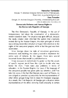 Democratic Reforms and Human Rights in the Democratic Republic of Georgia