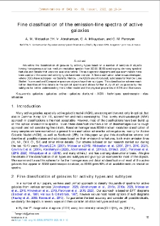 Fine classification of the emission-line spectra of active galaxies