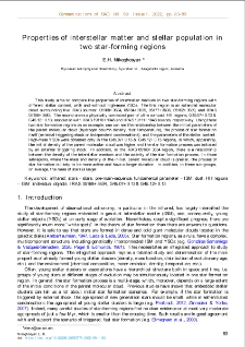 Properties of interstellar matter and stellar population in two star-forming regions