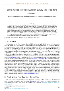 Some studies on First Byurakan Survey late-type stars