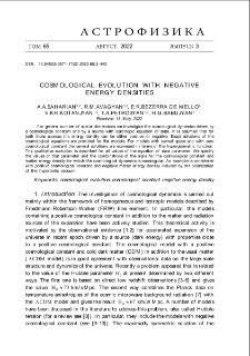 Cosmological Evolution With Negative Energy Densities