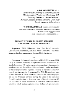 The Activities Of The Great Japanese Armenophile Eiichi Shibusawa