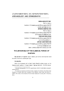 The Jar Burials Of The Classical Period Of Mastara