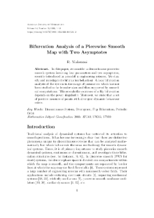 Bifurcation Analysis of a Piecewise Smooth Map with Two Asymptotes
