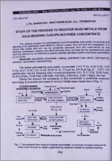 Study of the process to recover base metals from gold-bearing Cu/Zn/Pb - sulphide concentrate