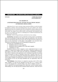 A method for parallel testing of electronic design automation applications