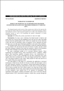 Design and modeling of an information transfer system for managing electronized emergency vehicles (EEV)