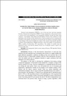 Modeling the energy management system taking into account the load characteristics and economic performance