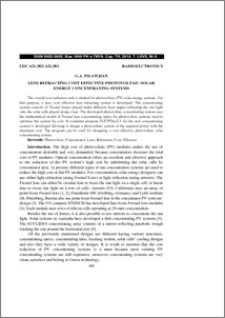 Lens refracting cost effective photovoltaic solar energy concentrating systems