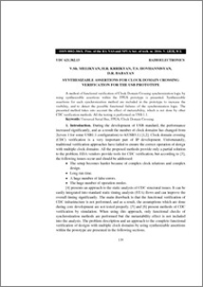 Synthesizable assertions for clock domain crossing verification for the USB prototype