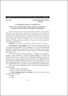 The cloud system deployment and management in national polytechnic university of Armenia