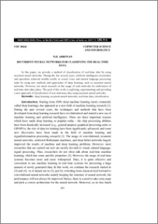 Recurrent neural networks for classifying the real-time data