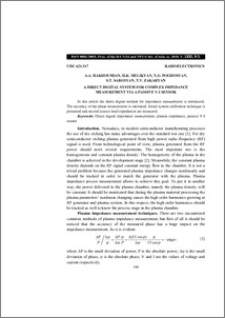 A direct digital system for complex impedance measurement via a passive V-I sensor