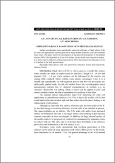 Efficient surface passivation of n-type black silicon