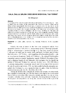 Xala, ğalla, qālān: discussing medieval tax terms