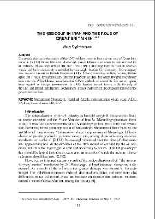 The 1953 coup in Iran and the role of Great Britain in it