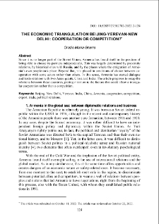 The economic triangulation Beijing-Yerevan-New Delhi: Cooperation or competition?