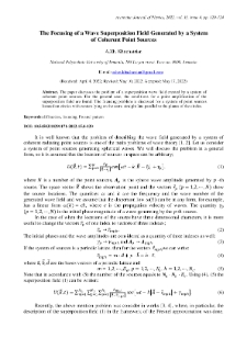 The Focusing of a Wave Superposition Field Generated by a System of Coherent Point Sources
