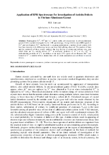 Application of EPR Spectroscopy for Investigation of Antisite Defectsin Yttrium-Aluminum Garnet