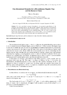 One-dimensional Dynamics for a Discontinuous Singular Mapand the Routes to Chaos