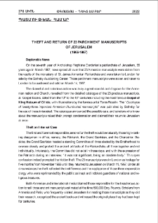 Theft and return of 23 parchment manuscripts of Jerusalem (1966-1967)