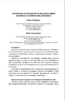 The Problem of Accounting of Biological Assets to International Standards
