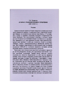 Агарак I: Раннебронзовое поселение (2001-2008гг.)