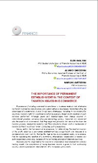 The Importance of Permanent Establishment in the Context of Taxation Issues in E-commerce