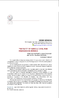 "Fertility" of Agricultural Risk Insurance in Armenia