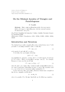 On the Minimal Annulus of Triangles and Parallelograms