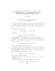Corrigendum To ’On Weights Which Admit Reproducing Kernel Of Szego Type